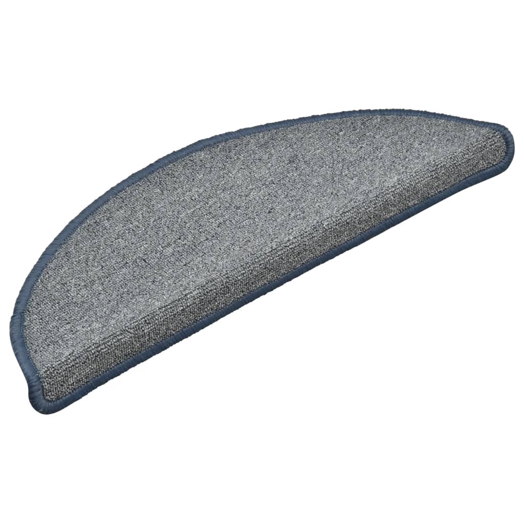 Trappematter 15 stk 56x17x3 cm lysegrå og blå halvrund