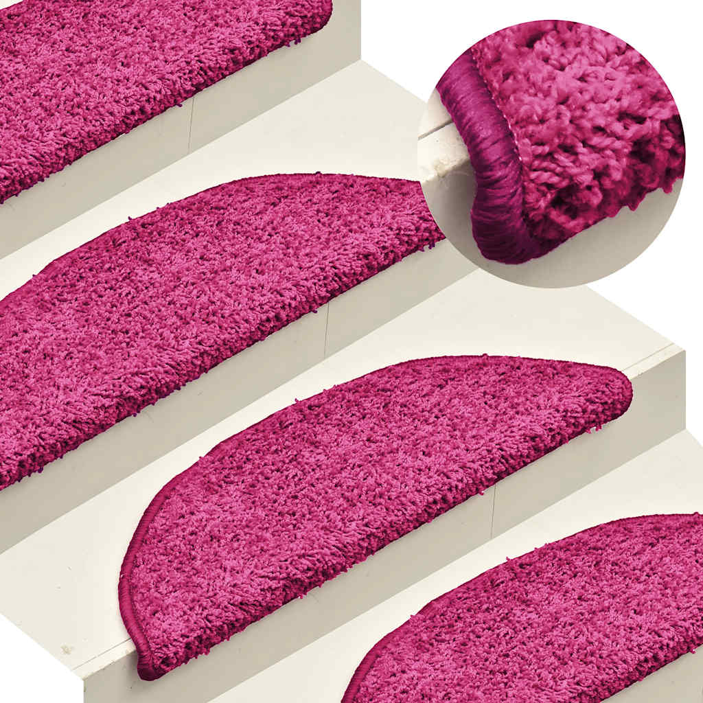 Trappematter 15 stk 56x17x3 cm rosa halvrund