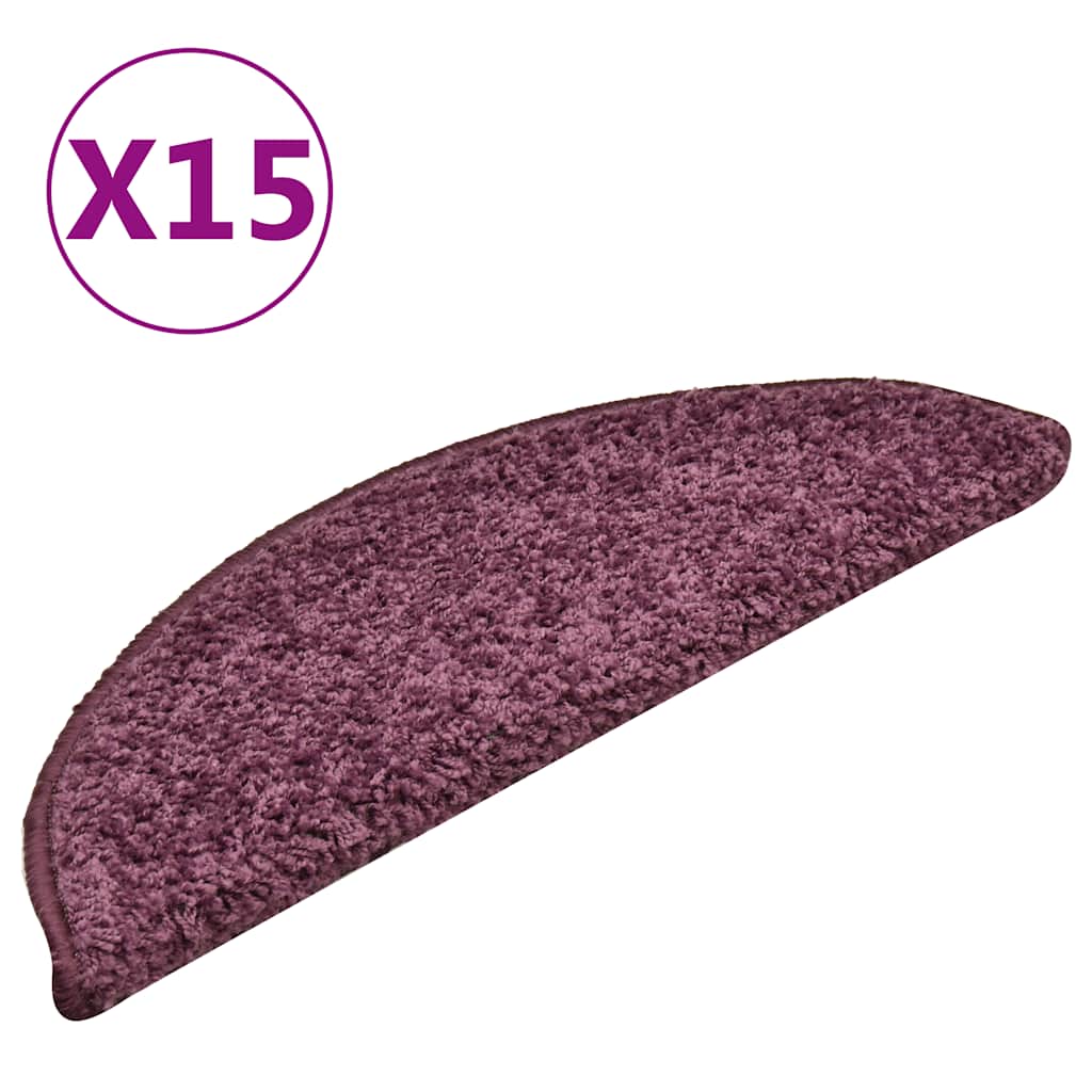 Trappematter 15 stk 56x17x3 cm mørk lilla halvrund