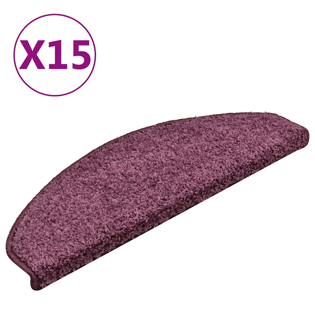 Trappematter 15 stk 65x21x4 cm mørk lilla halvrund store