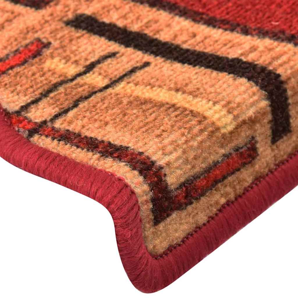 Selvklebende trappematter 15 stk rød 65x21x4 cm vidaXL
