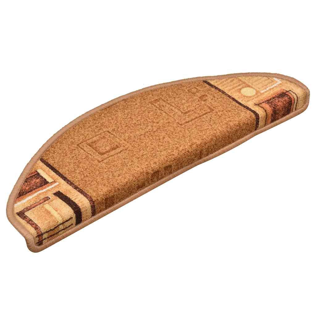 Selvklebende trappematter 15 stk beige 65x21x4 cm