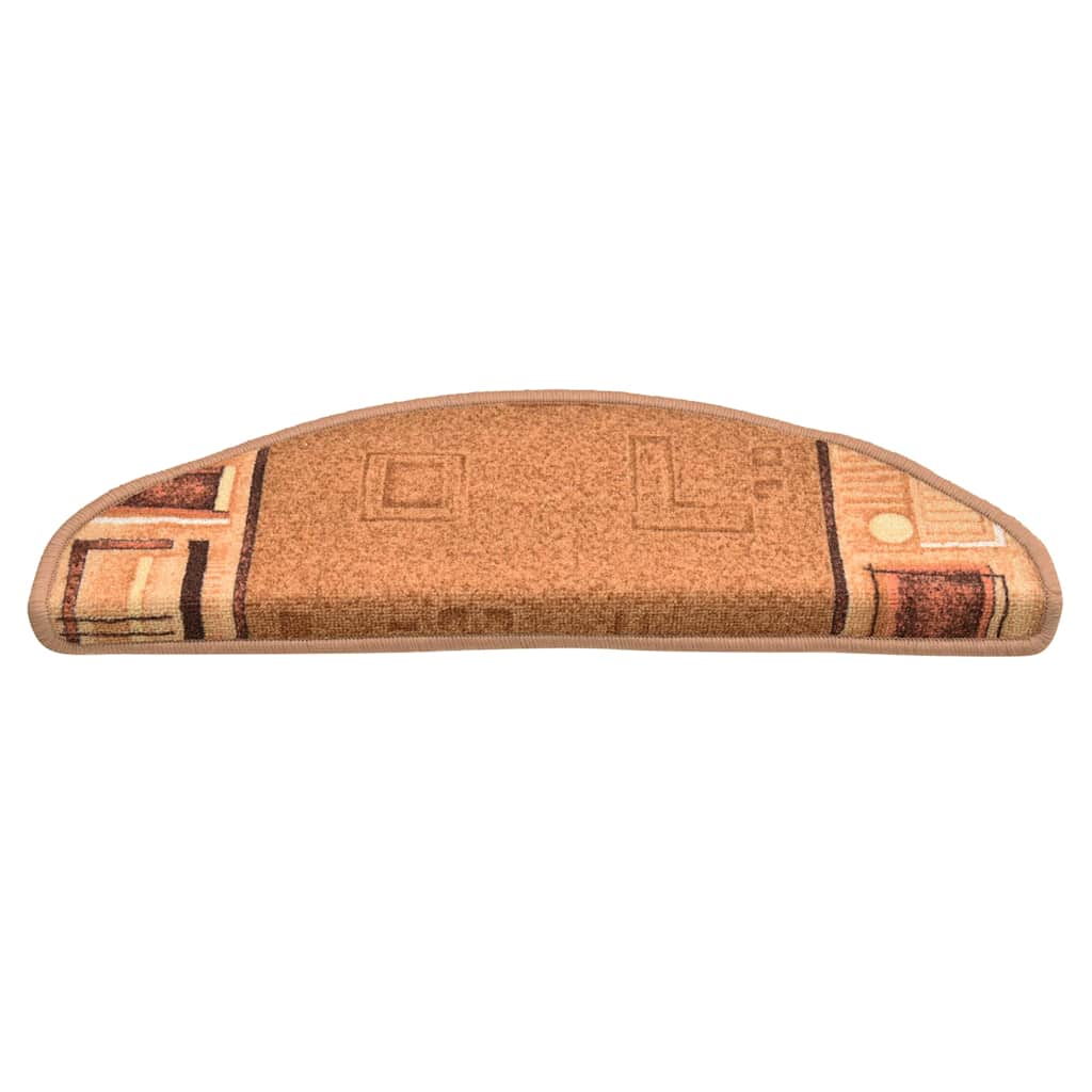 Selvklebende trappematter 15 stk beige 65x21x4 cm