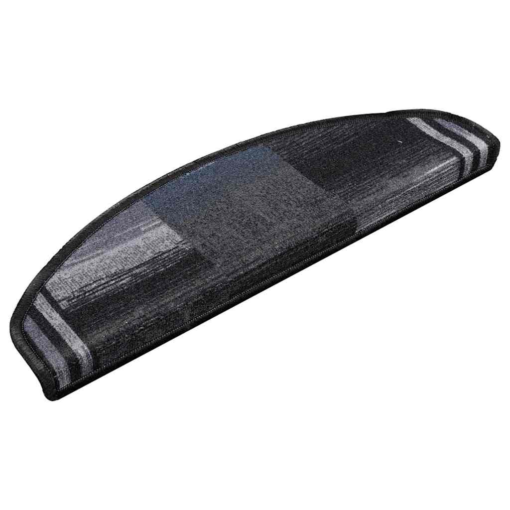 Selvklebende trappematter 15 stk svart og grå 65x21x4 cm