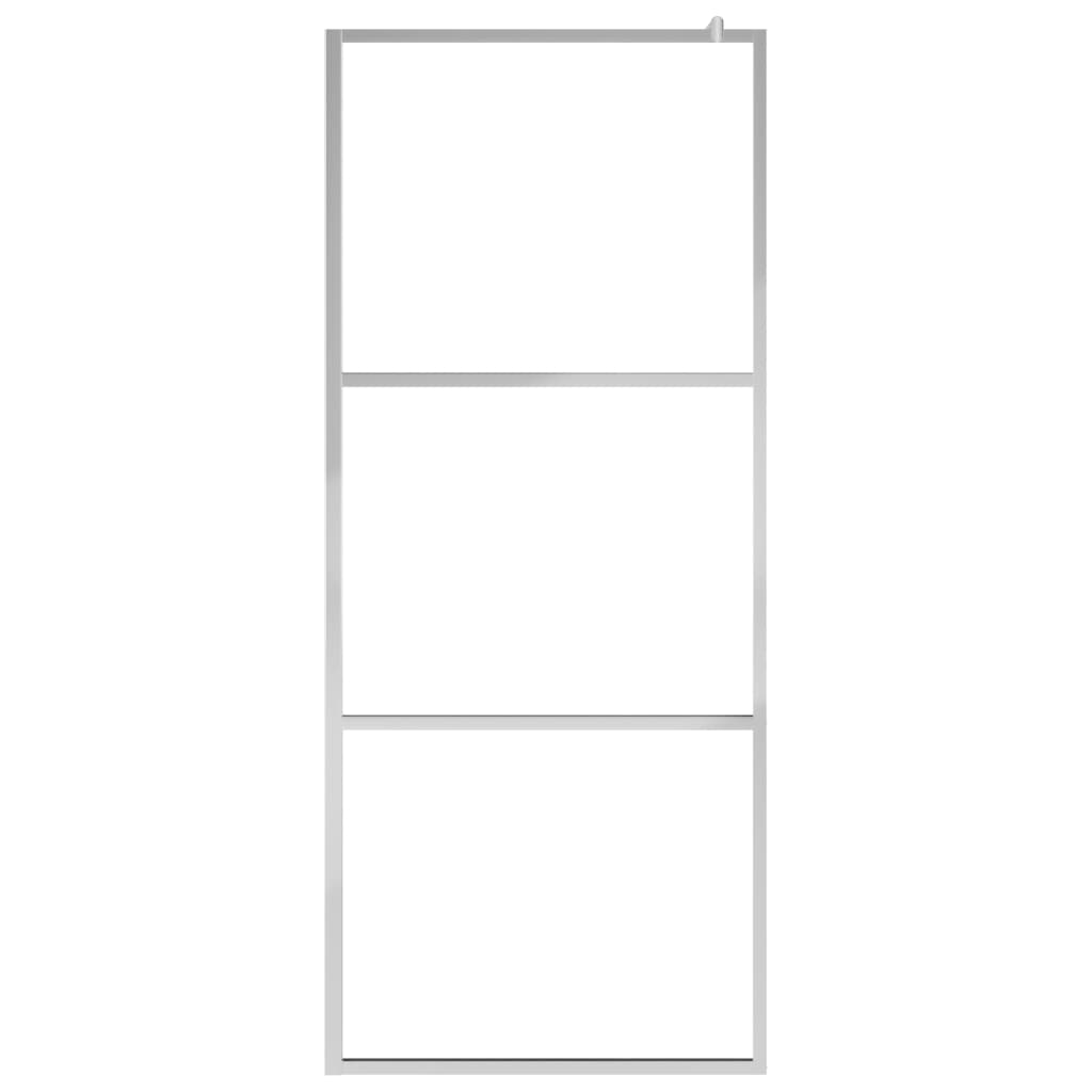 Dusjvegg med helt frostet ESG-glass 90x195 cm
