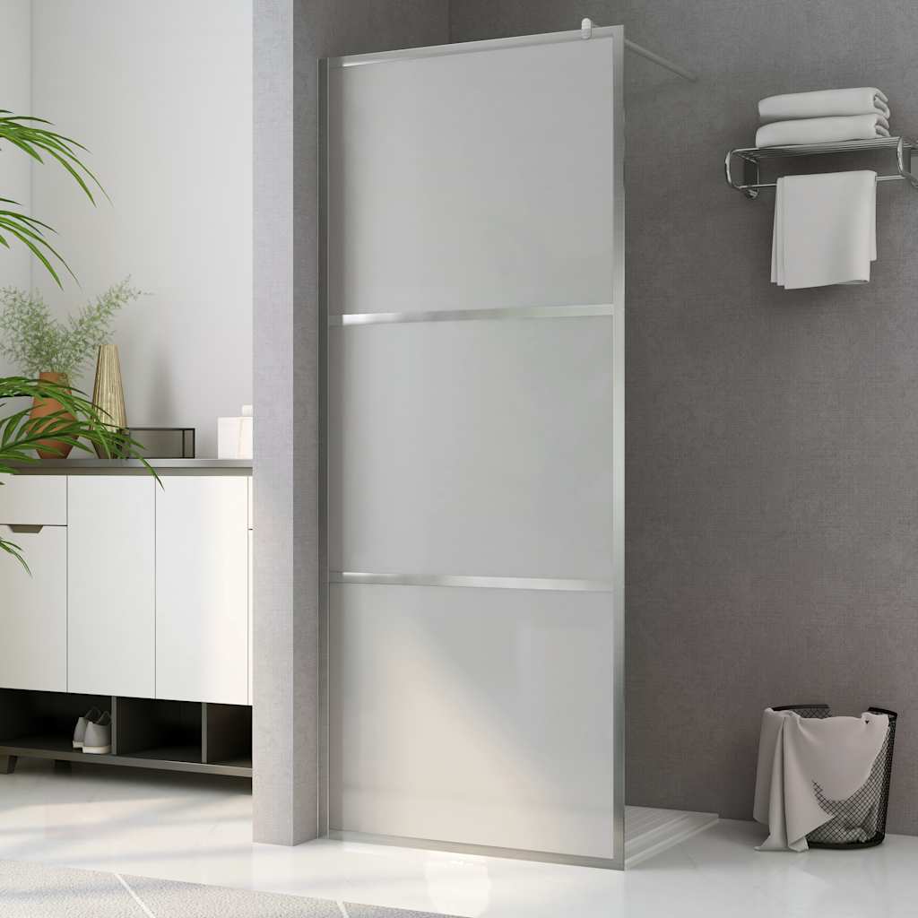 Dusjvegg med helt frostet ESG-glass 140x195 cm vidaXL