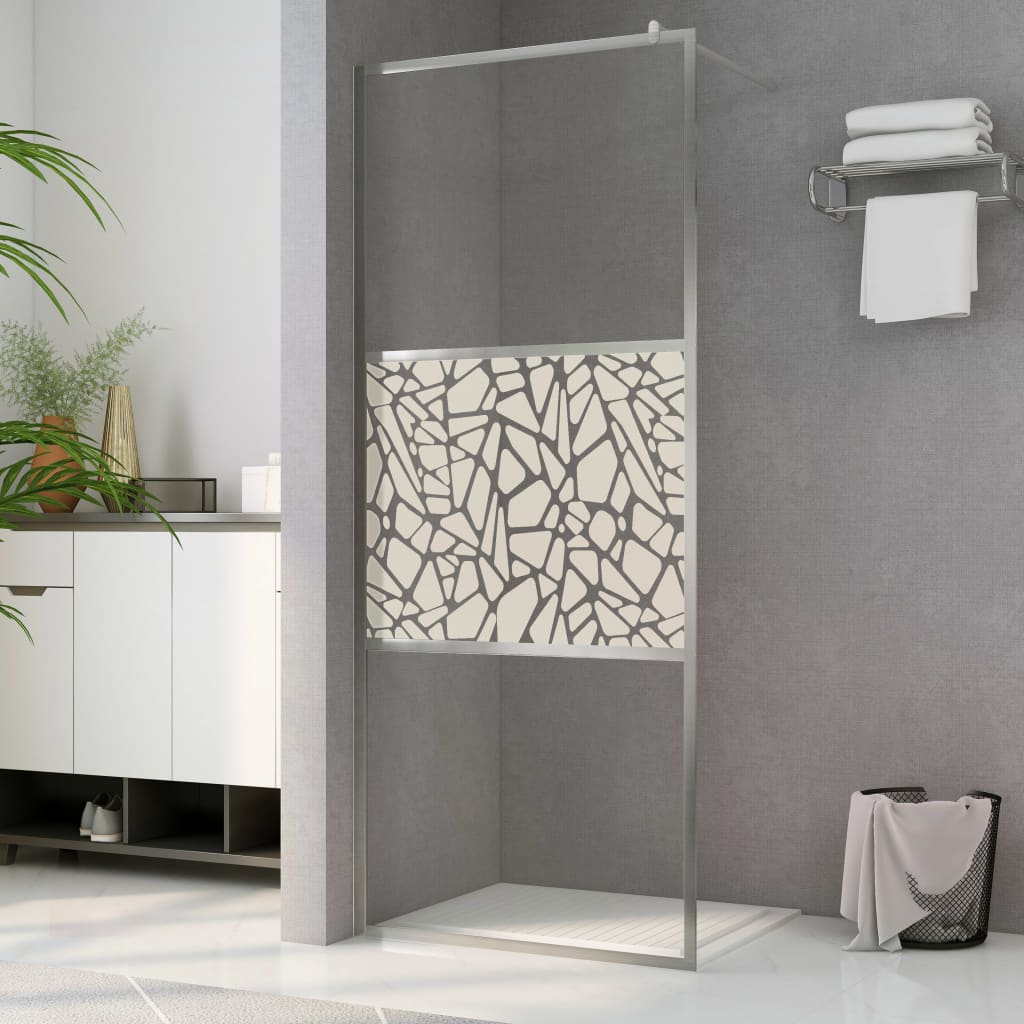 Dusjvegg ESG-glass med steindesign 90x195 cm