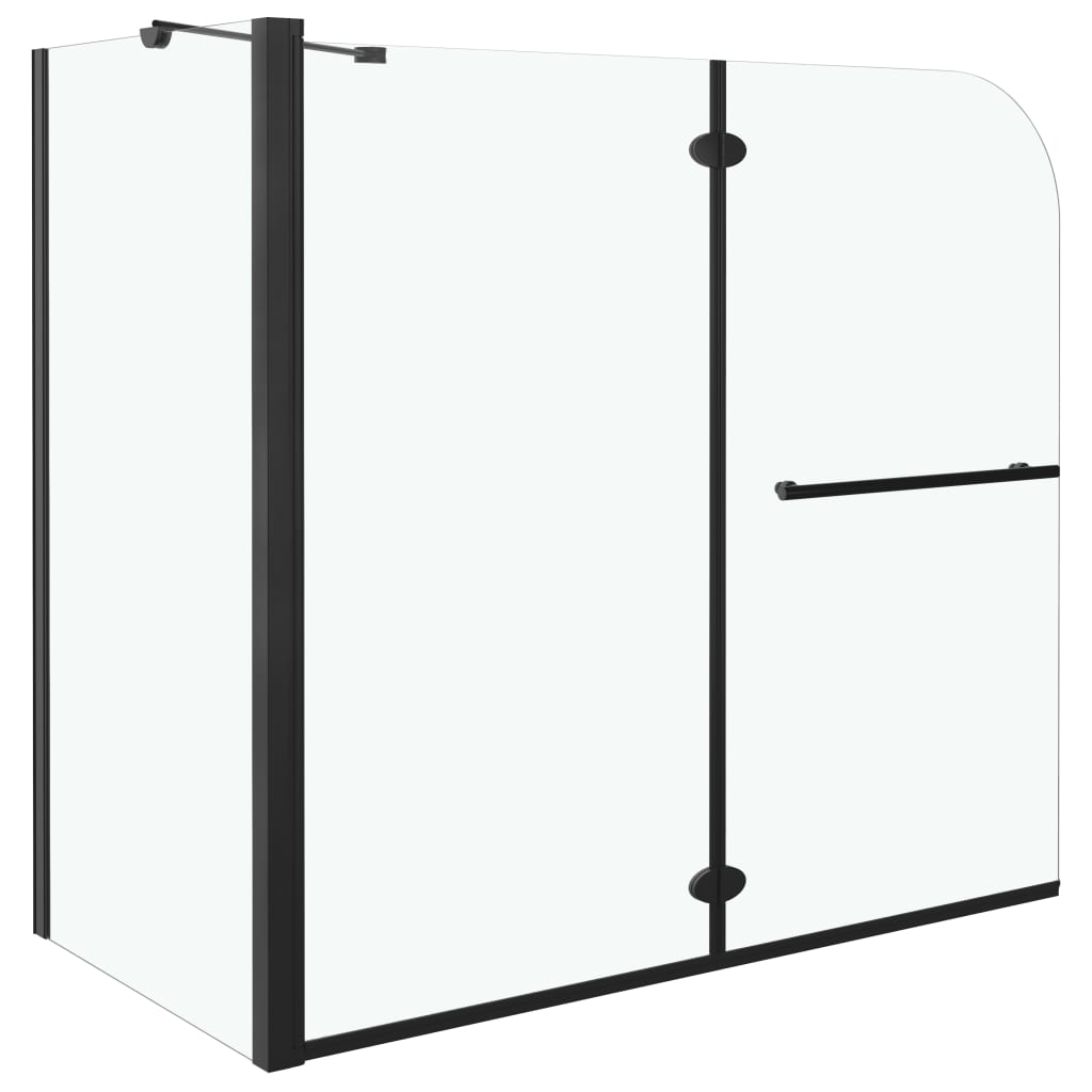 Leddet dusjkabinett ESG 120x68x130 cm svart