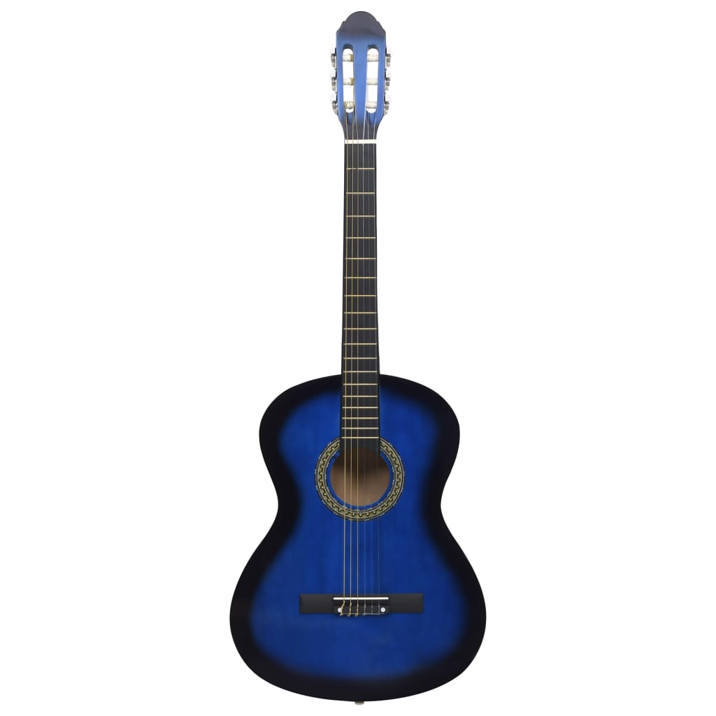 Klassisk gitar for nybegynnere med veske blå 4/4 39"