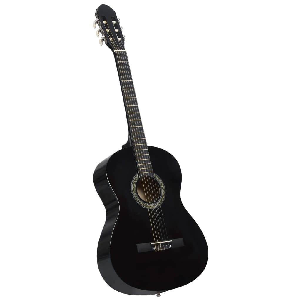 Klassisk gitar for nybegynnere med veske svart 4/4 39"