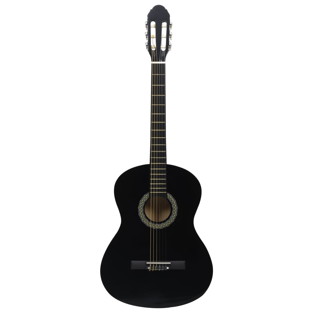 Klassisk gitar for nybegynnere med veske svart 4/4 39"
