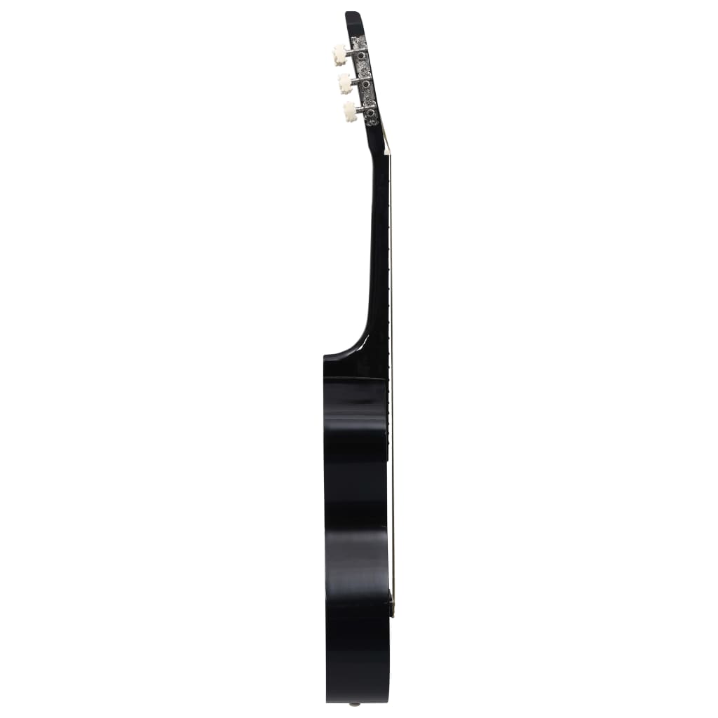 Klassisk gitar for nybegynnere med veske svart 4/4 39"