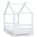 Sengeramme for barn heltre furu hvit 70x140 cm