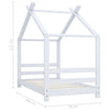 Sengeramme for barn heltre furu hvit 70x140 cm