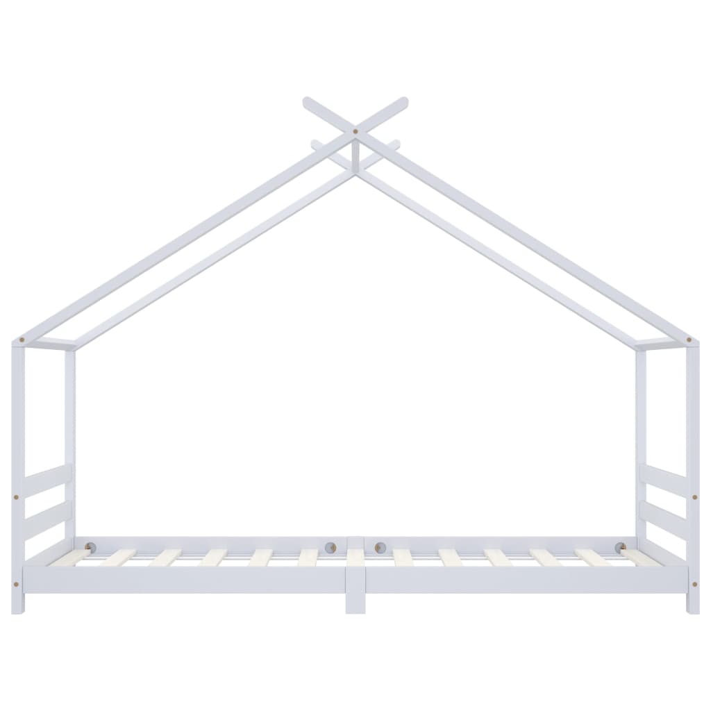 Sengeramme for barn heltre furu hvit 90x200 cm