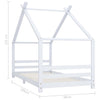 Sengeramme for barn heltre furu hvit 90x200 cm