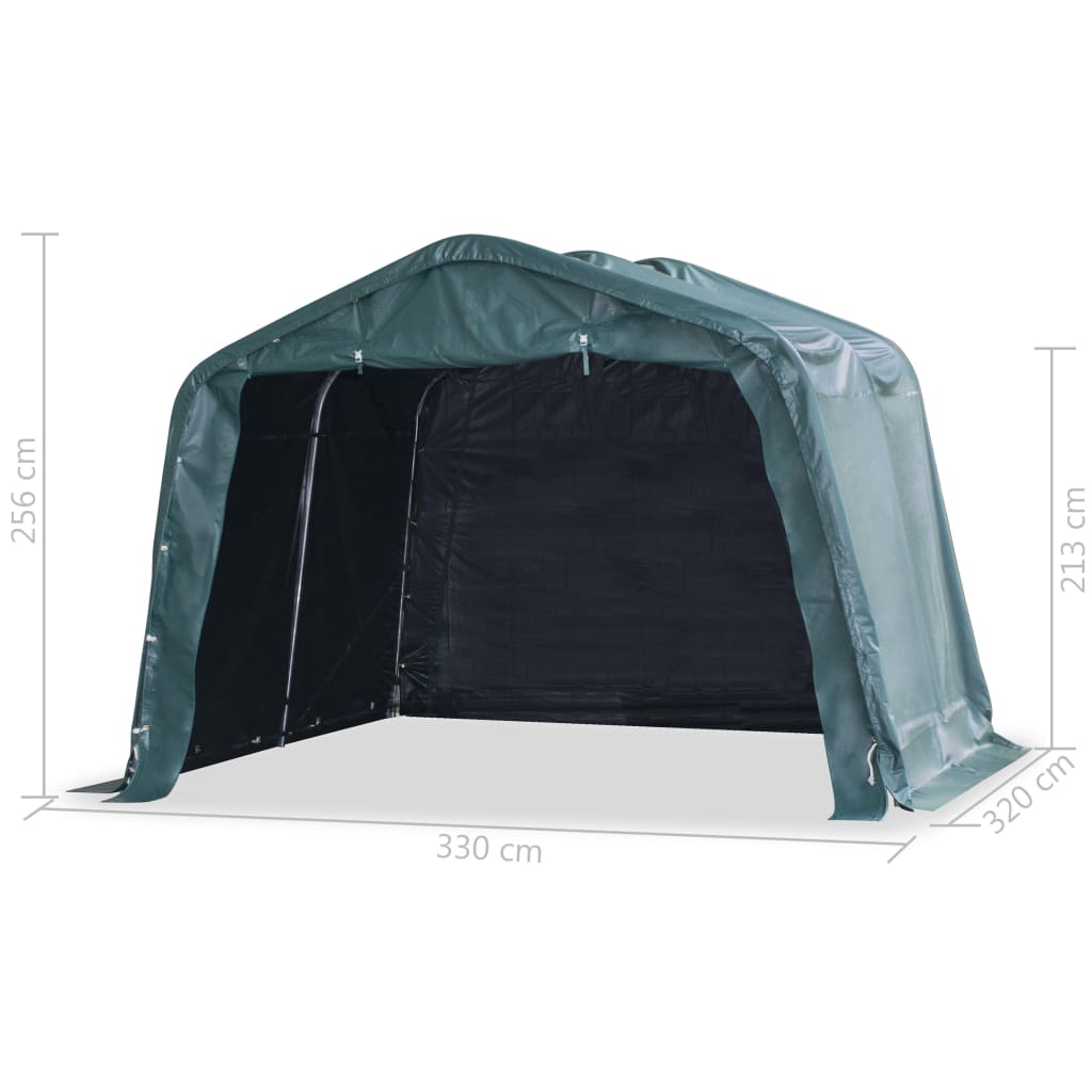 Flyttbart kvegtelt PVC 550 g/m² 3,3x3,2 m mørkegrønn