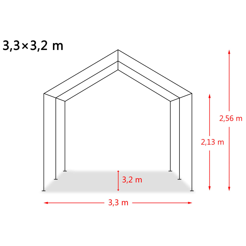 Flyttbart kvegtelt PVC 550 g/m² 3,3x3,2 m mørkegrønn