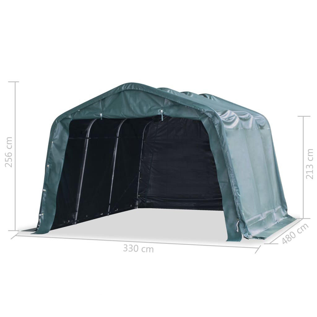Flyttbart kvegtelt PVC 550 g/m² 3,3x4,8 m mørkegrønn