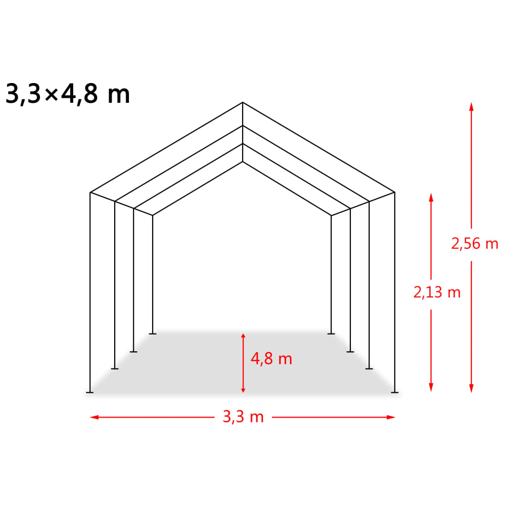 Flyttbart kvegtelt PVC 550 g/m² 3,3x4,8 m mørkegrønn