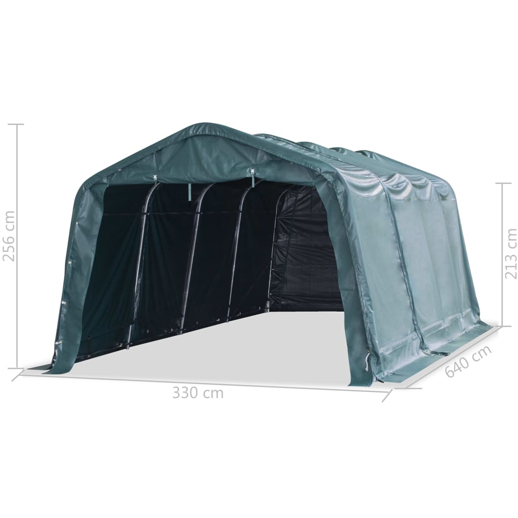 Flyttbart kvegtelt PVC 550 g/m² 3,3x6,4 m mørkegrønn