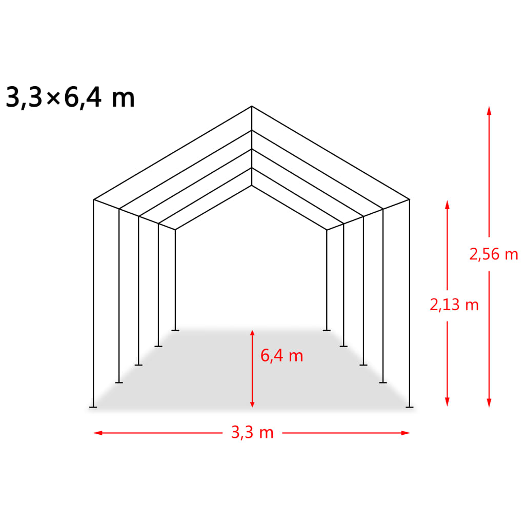 Flyttbart kvegtelt PVC 550 g/m² 3,3x6,4 m mørkegrønn