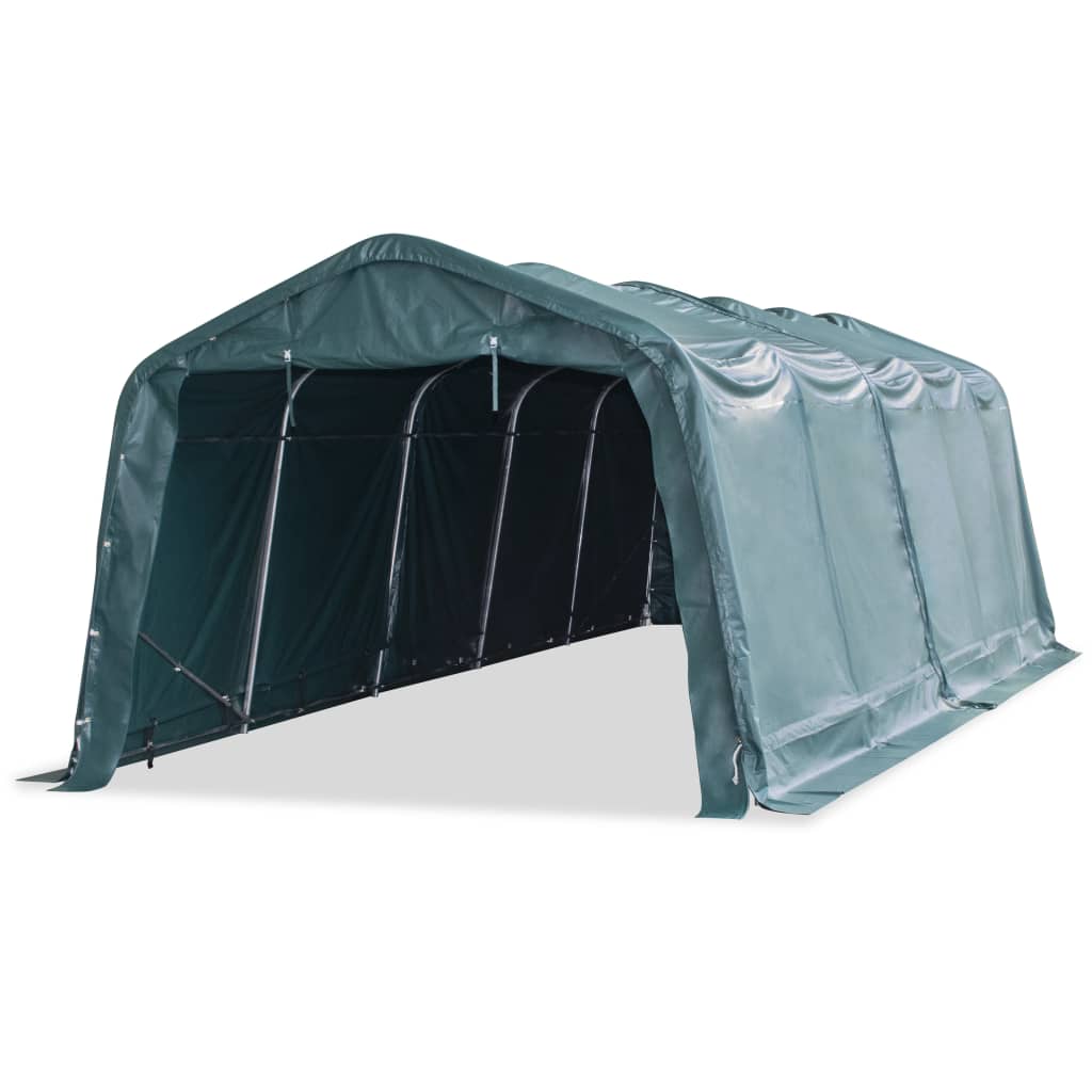 Flyttbart kvegtelt PVC 550 g/m² 3,3x8 m mørkegrønn
