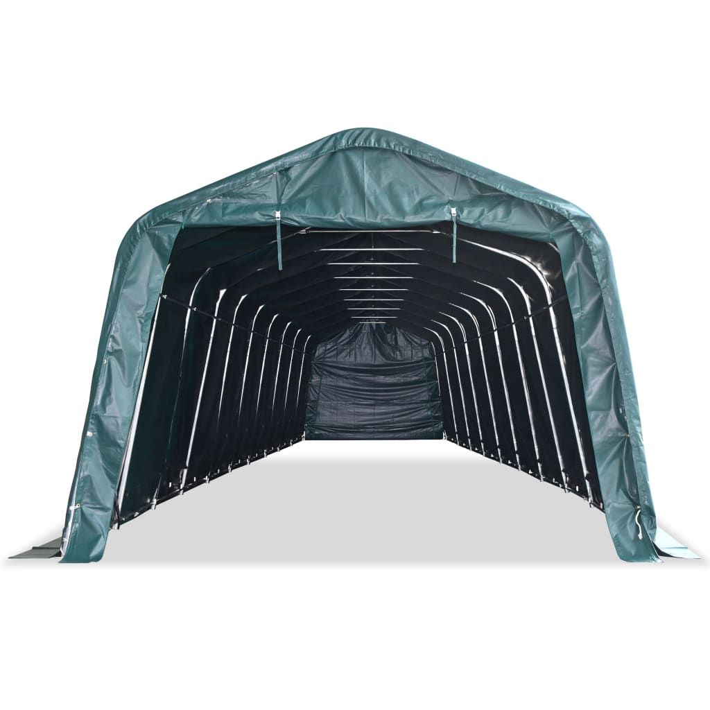 Flyttbart kvegtelt PVC 550 g/m² 3,3x16 m mørkegrønn