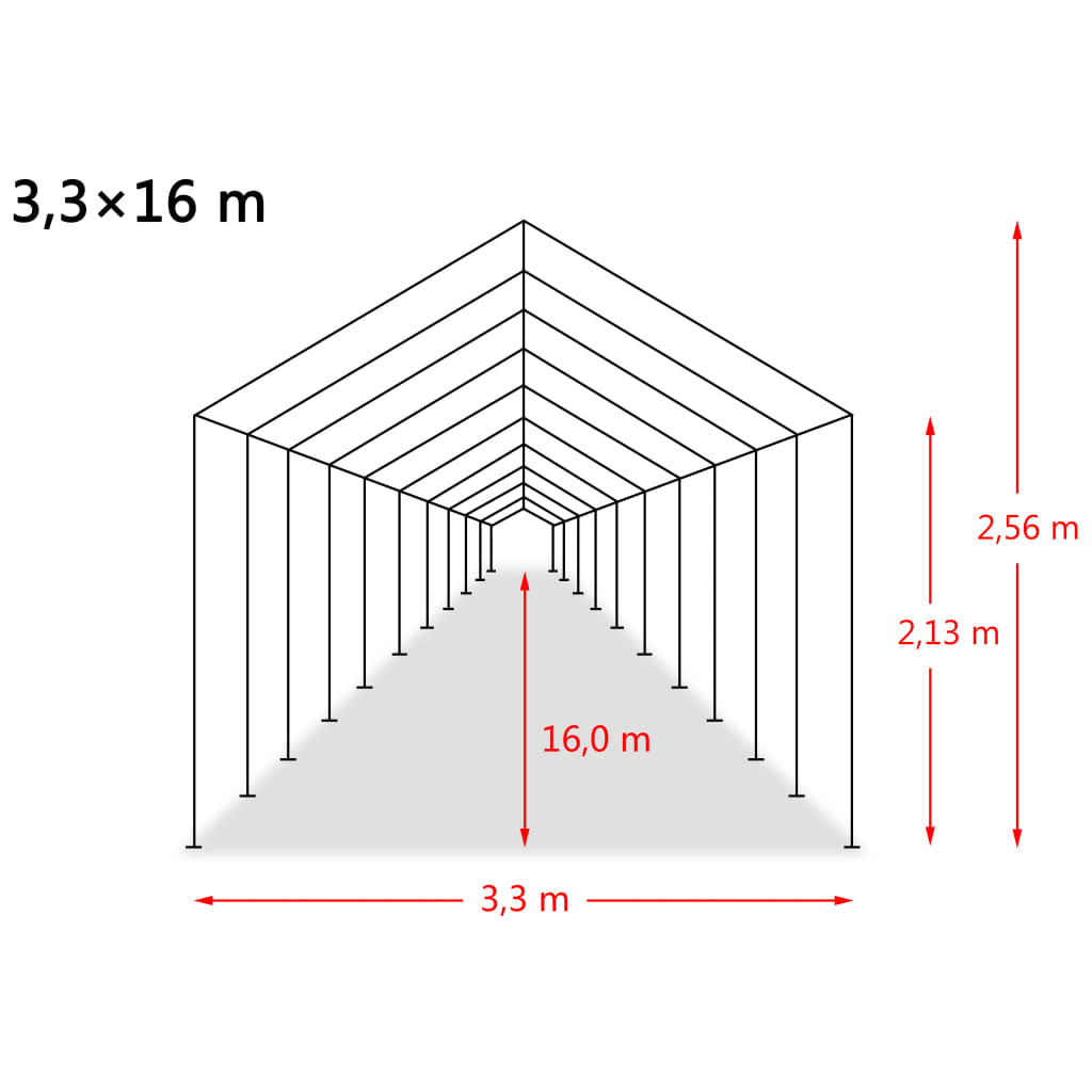 Flyttbart kvegtelt PVC 550 g/m² 3,3x16 m mørkegrønn