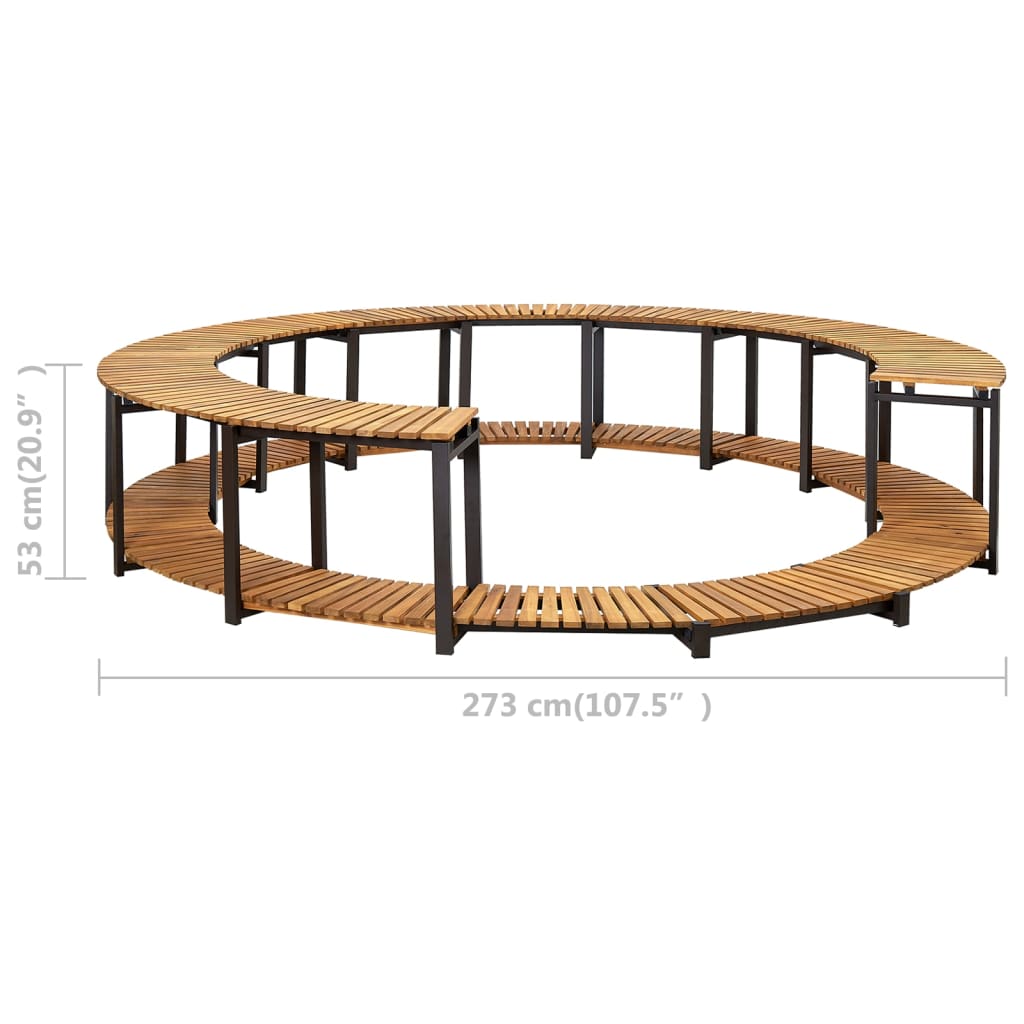 Bassengkant 273x53 cm heltre akasie