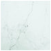 Bordplate hvit 30x30 cm 6 mm herdet glass med marmor design