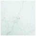 Bordplate hvit 50x50 cm 6 mm herdet glass med marmor design