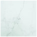Bordplate hvit 60x60 cm 6 mm herdet glass med marmor design