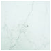 Bordplate hvit 80x80 cm 6 mm herdet glass med marmor design