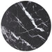 Bordplate svart Ø30x0,8 cm herdet glass med marmor design