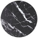 Bordplate svart Ø40x0,8 cm herdet glass med marmor design