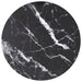 Bordplate svart Ø90x1 cm herdet glass med marmor design