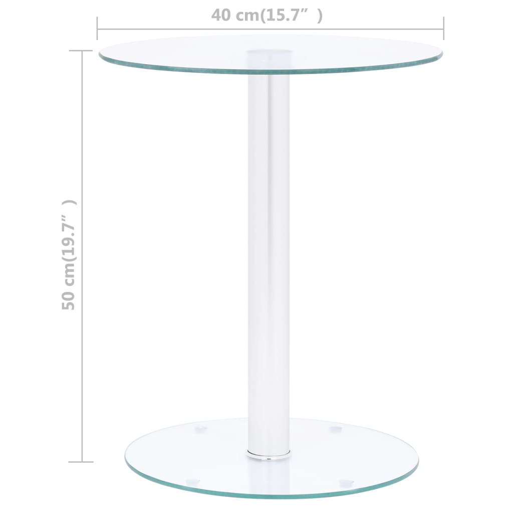 Salongbord gjennomsiktig 40 cm herdet glass