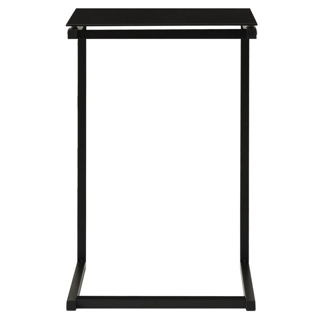 Sidebord svart 40x40x60 cm herdet glass