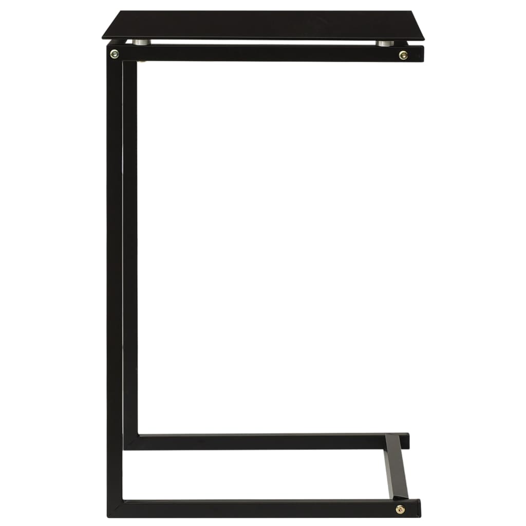 Sidebord svart 40x40x60 cm herdet glass