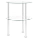 Sidebord 2 etasjer gjennomsiktig 38 cm herdet glass