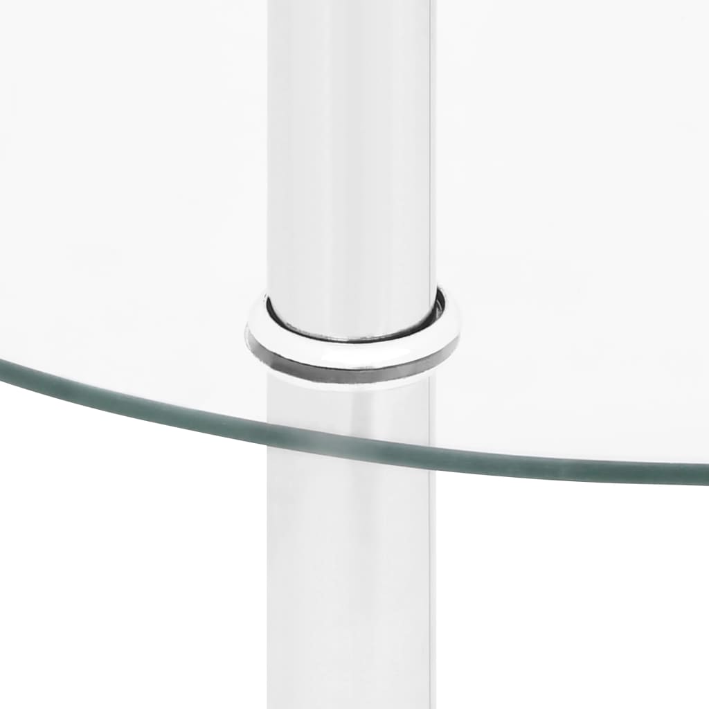 Sidebord 2 etasjer gjennomsiktig 38 cm herdet glass