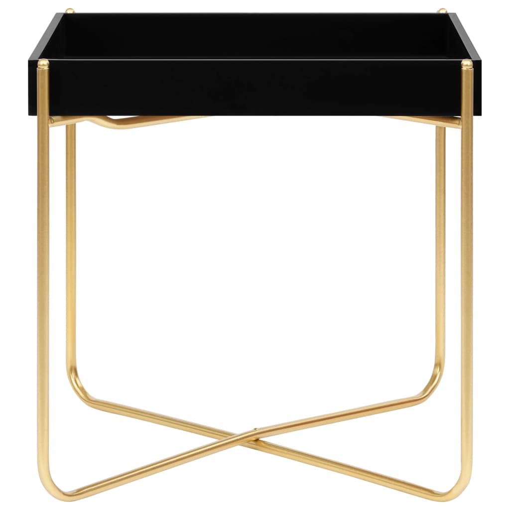 Sidebord svart og gull 38x38x38,5 cm MDF