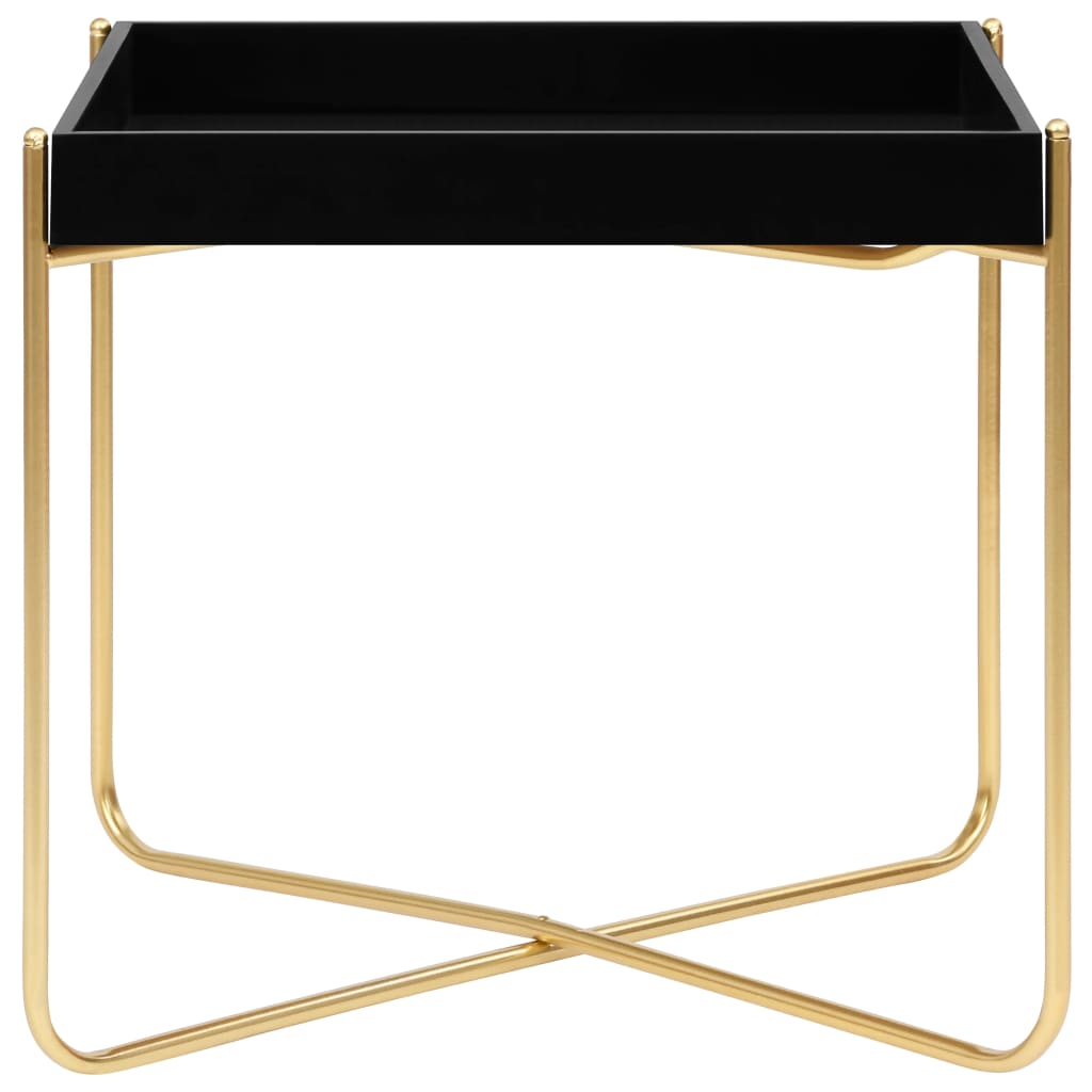 Sidebord svart og gull 38x38x38,5 cm MDF