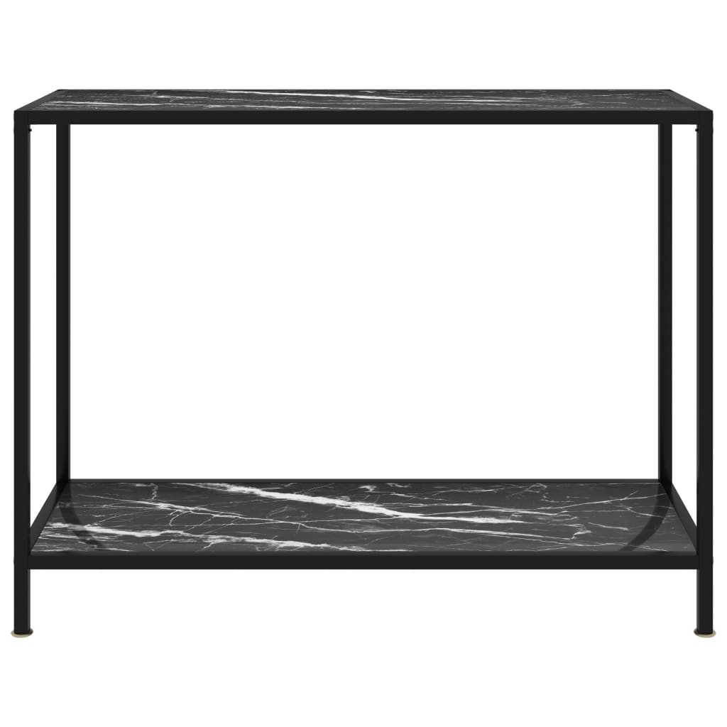 Konsollbord svart 100x35x75 cm herdet glass