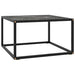 Salongbord svart med svart marmorglass 60x60x35 cm