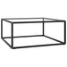 Salongbord svart med herdet glass 80x80x35 cm