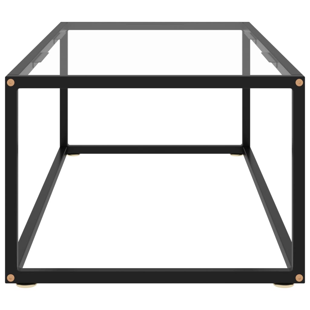 Salongbord svart med herdet glass 100x50x35 cm