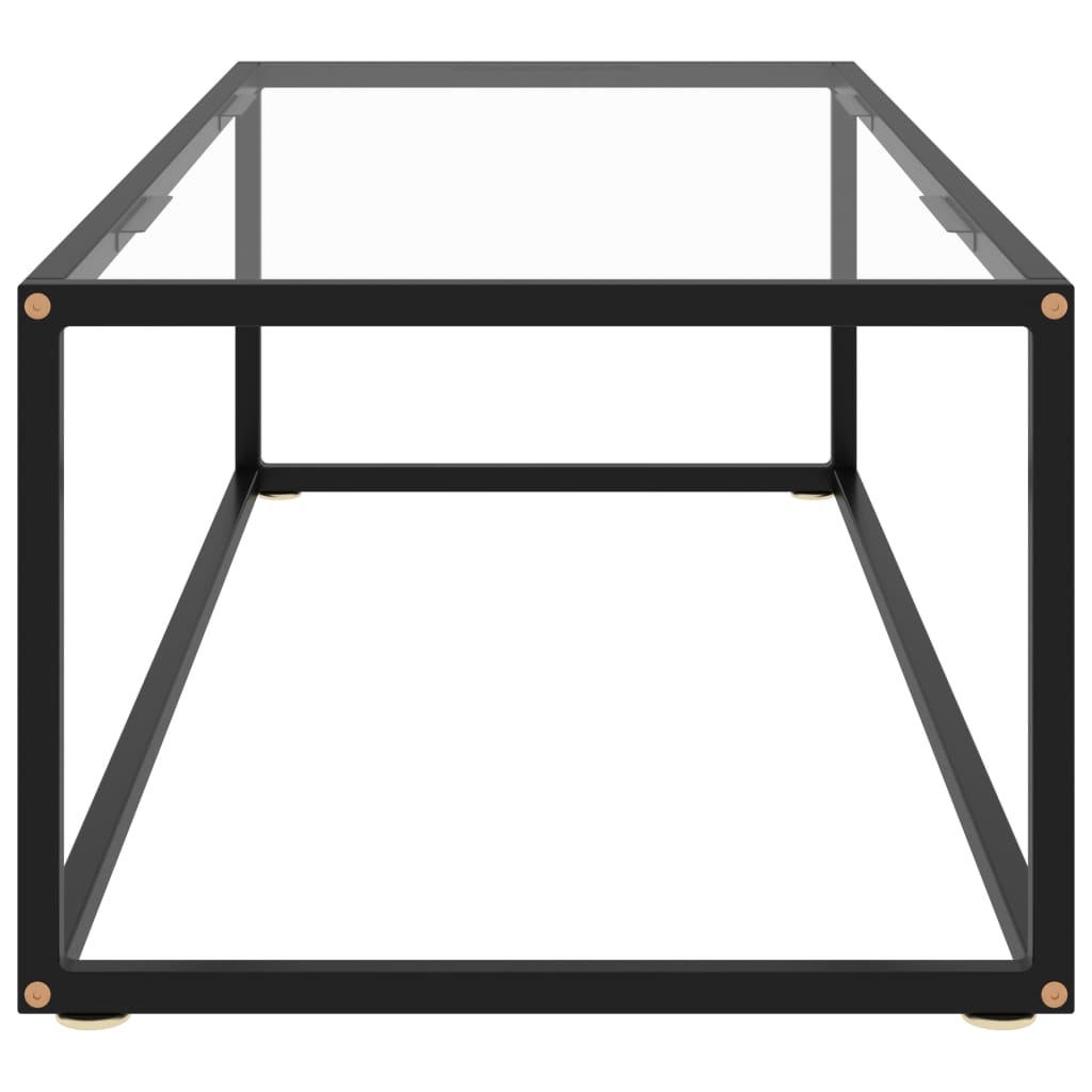 Salongbord svart med herdet glass 120x60x35 cm