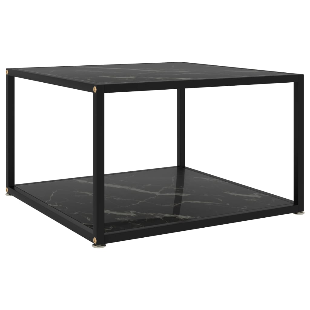 Salongbord svart 60x60x35 cm herdet glass